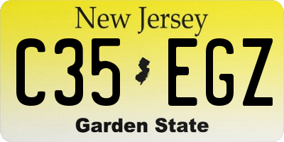 NJ license plate C35EGZ