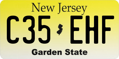 NJ license plate C35EHF