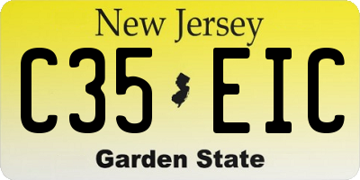NJ license plate C35EIC