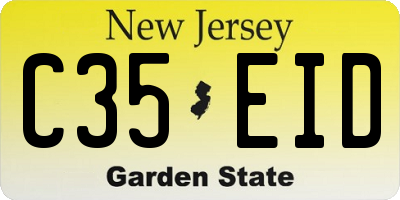 NJ license plate C35EID