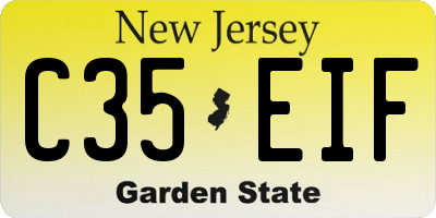 NJ license plate C35EIF
