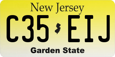 NJ license plate C35EIJ