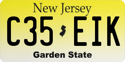 NJ license plate C35EIK