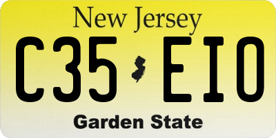 NJ license plate C35EIO