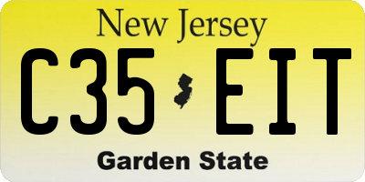 NJ license plate C35EIT