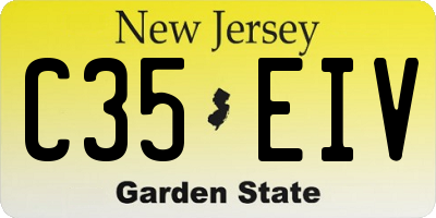 NJ license plate C35EIV