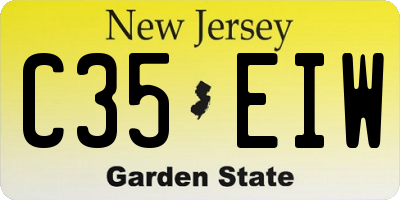 NJ license plate C35EIW