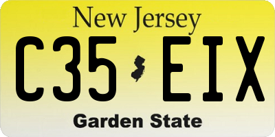 NJ license plate C35EIX