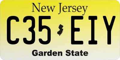 NJ license plate C35EIY