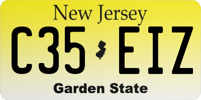 NJ license plate C35EIZ