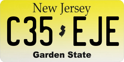 NJ license plate C35EJE