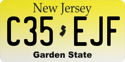 NJ license plate C35EJF