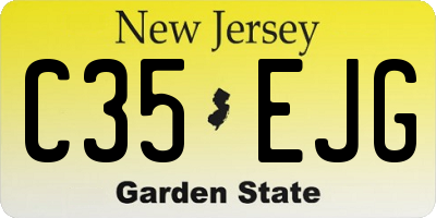 NJ license plate C35EJG