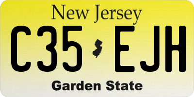 NJ license plate C35EJH