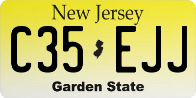 NJ license plate C35EJJ