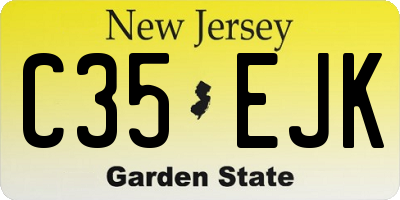 NJ license plate C35EJK
