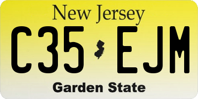 NJ license plate C35EJM