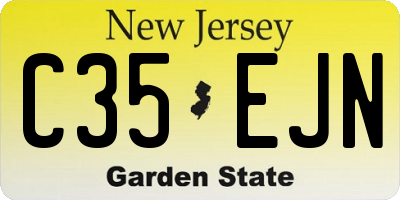 NJ license plate C35EJN