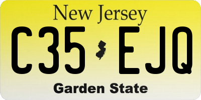 NJ license plate C35EJQ