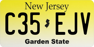 NJ license plate C35EJV