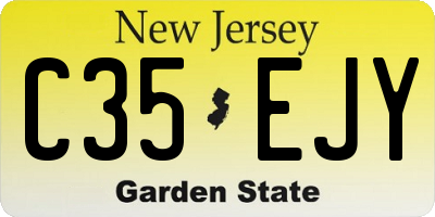 NJ license plate C35EJY