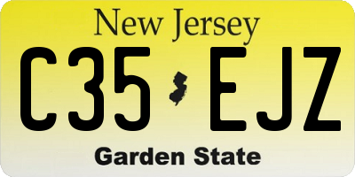 NJ license plate C35EJZ