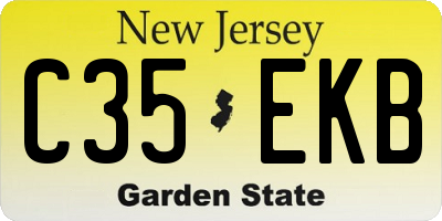 NJ license plate C35EKB