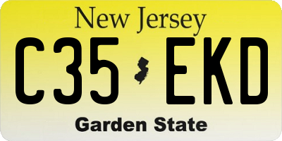 NJ license plate C35EKD