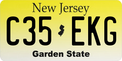 NJ license plate C35EKG