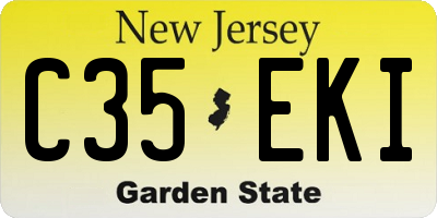 NJ license plate C35EKI