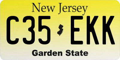 NJ license plate C35EKK