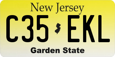 NJ license plate C35EKL