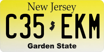 NJ license plate C35EKM