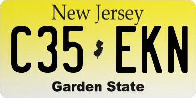 NJ license plate C35EKN
