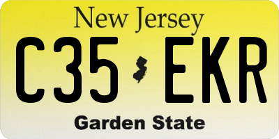 NJ license plate C35EKR