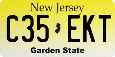 NJ license plate C35EKT