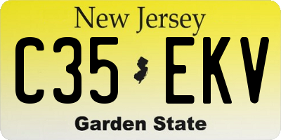 NJ license plate C35EKV