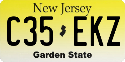 NJ license plate C35EKZ