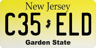 NJ license plate C35ELD