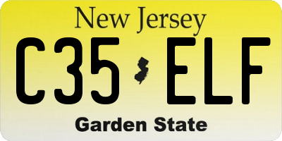 NJ license plate C35ELF