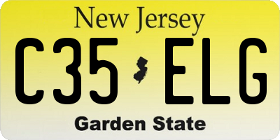 NJ license plate C35ELG