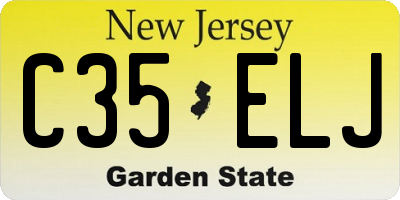 NJ license plate C35ELJ