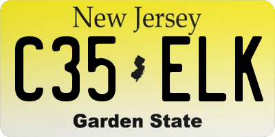 NJ license plate C35ELK
