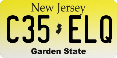 NJ license plate C35ELQ