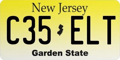 NJ license plate C35ELT