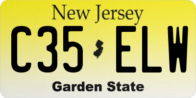 NJ license plate C35ELW