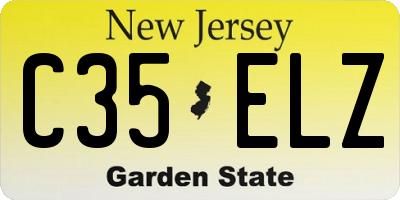 NJ license plate C35ELZ