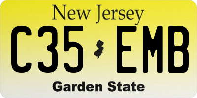 NJ license plate C35EMB