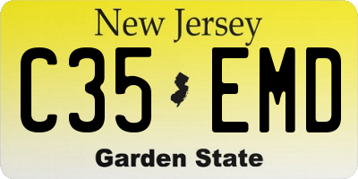 NJ license plate C35EMD