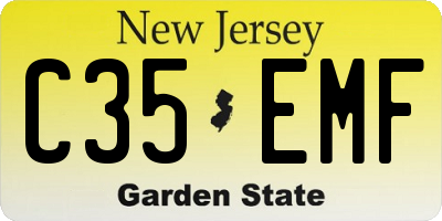 NJ license plate C35EMF